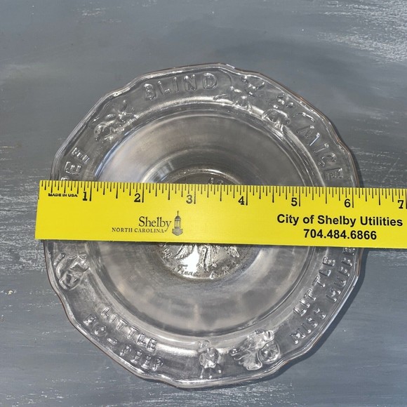 Tiara Mother Goose Pink Glass Bowl Vintage Three Blind Mice‎ Collectible - Picture 6 of 6